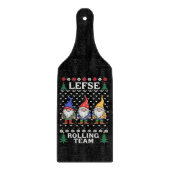 Lefse Rollend Team Kerst Bakken Gnome Kerstmis Snijplank (Voorkant)