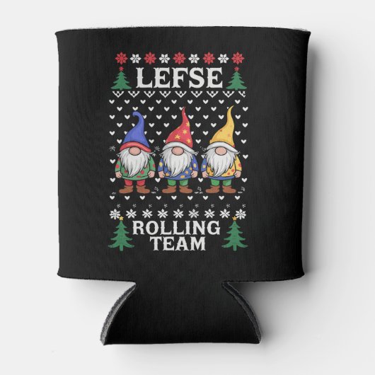 Lefse Rolling Team Christmas Baking Gnome Xmas Blikjeskoeler (Voorkant)