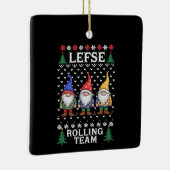 Lefse Rolling Team Christmas Baking Gnome Xmas Keramisch Ornament (Rechts)