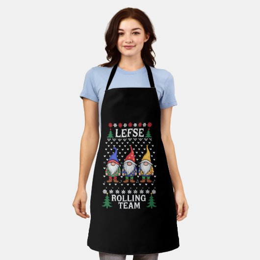 Lefse Rolling Team Christmas Baking Gnome Xmas Schort (Gedragen)