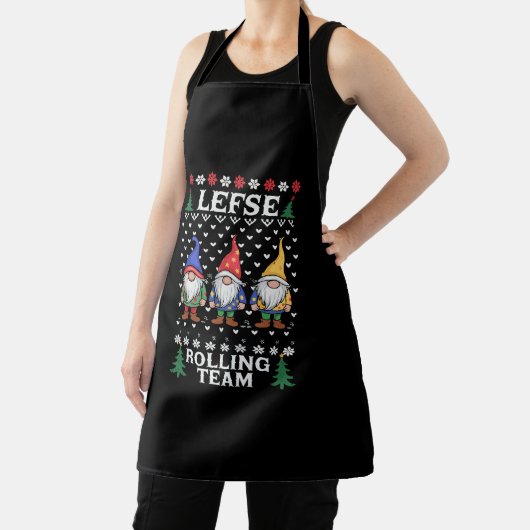 Lefse Rolling Team Christmas Baking Gnome Xmas Schort (Insitu)