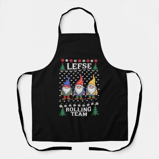 Lefse Rolling Team Christmas Baking Gnome Xmas Schort (Voorkant)