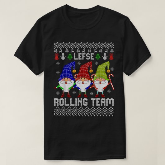 Lefse Rolling Team Funny Kerstbakken Tomte Gn T-shirt (Design voorkant)