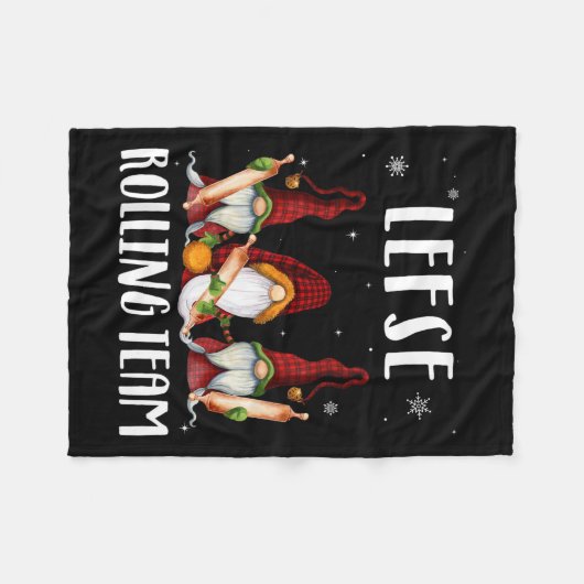 Lefse Rolling Team Gnomes Kerstmis Kind Fleece Deken (Voorkant (Horizontaal))