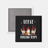 Lefse Rolling Team Gnomes Kerstmis Kind Magneet (Voorkant / Achterkant)