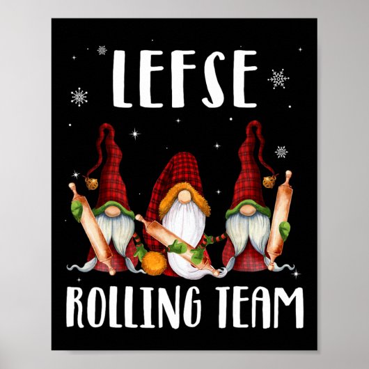Lefse Rolling Team Gnomes Kerstmis Kind Poster (Voorkant)