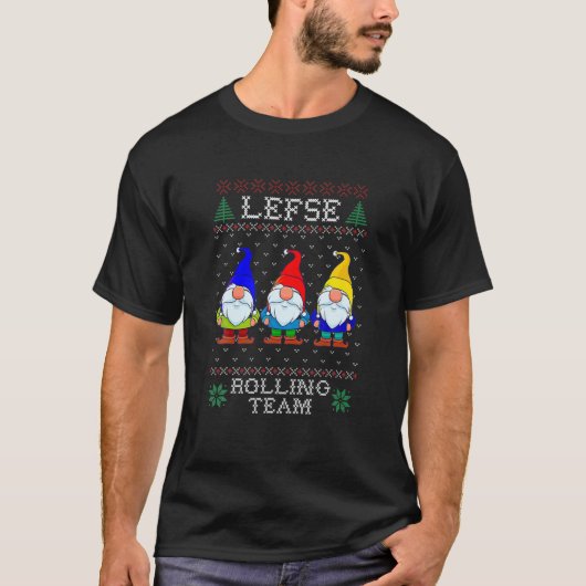 Lefse Rolling Team, kerstbaken Tomte Gnome X T-shirt (Voorkant)