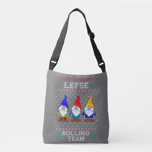 Lefse Rolling Team, Kerstbaking Tomte Gnome Crossbody Tas (Voorkant)