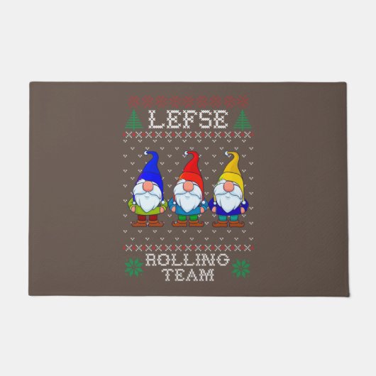 Lefse Rolling Team, Kerstbaking Tomte Gnome Deurmat (Voorkant)