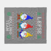 Lefse Rolling Team, Kerstbaking Tomte Gnome Fleece Deken (Voorkant (Horizontaal))