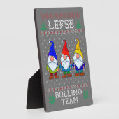 Lefse Rolling Team, Kerstbaking Tomte Gnome Fotoplaat (Zijkant)