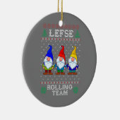 Lefse Rolling Team, Kerstbaking Tomte Gnome Keramisch Ornament (Rechts)