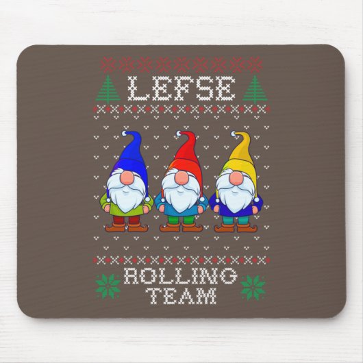 Lefse Rolling Team, Kerstbaking Tomte Gnome Muismat (Voorkant)