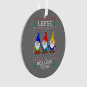 Lefse Rolling Team, Kerstbaking Tomte Gnome Ornament (voorkant)