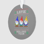Lefse Rolling Team, Kerstbaking Tomte Gnome Ornament (voorkant)
