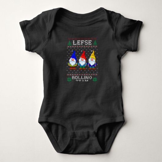 Lefse Rolling Team, Kerstbaking Tomte Gnome Romper (Voorkant)