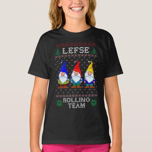 Lefse Rolling Team, Kerstbaking Tomte Gnome T-shirt (Voorkant)