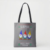 Lefse Rolling Team, Kerstbaking Tomte Gnome Tote Bag (Voorkant)