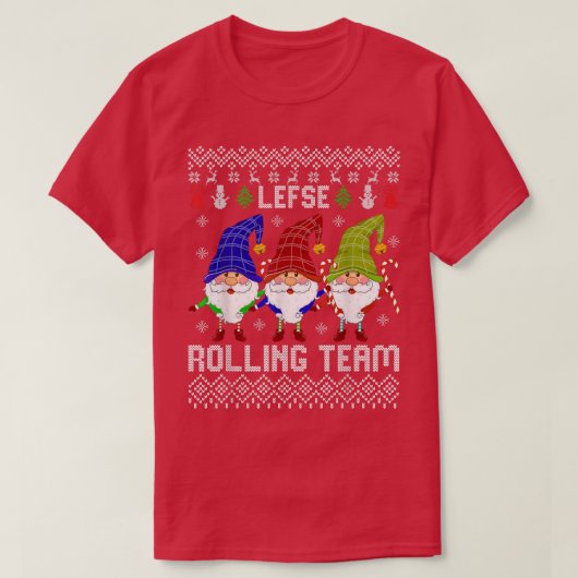 Lefse Rolling Team - Kerstbaking Tomte Gnome Xm T-shirt (Design voorkant)