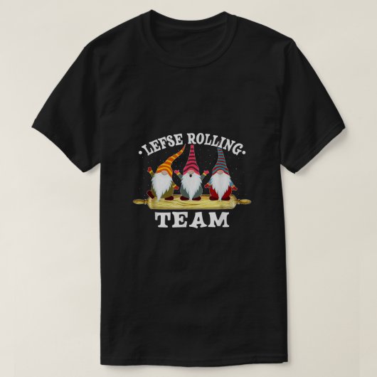 Lefse Rolling Team Nisse Tomte Norway Funny Christ T-shirt (Design voorkant)