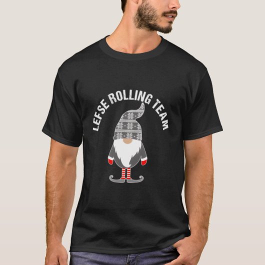 Lefse Rolling Tomte Gnome Scandinavisch T-shirt (Voorkant)