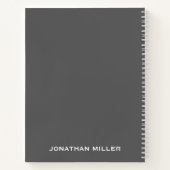 Left-Handed Gray Personalized Name Notebook Notitieboek (Achterkant)