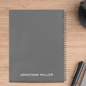 Left-Handed Gray Personalized Name Notebook Notitieboek