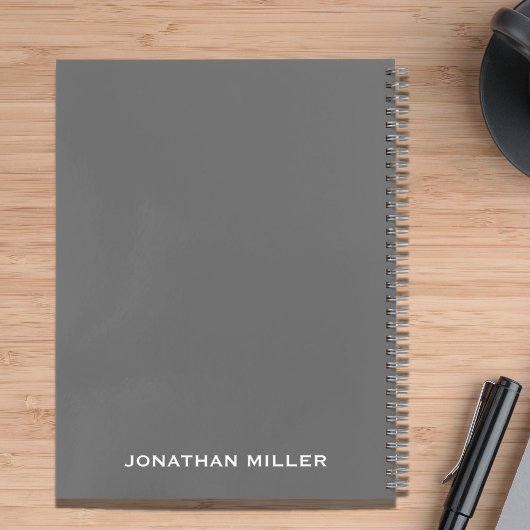 Left-Handed Gray Personalized Name Notebook Notitieboek