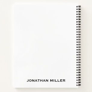 Left-Handed Personalized White with Black Font Notitieboek