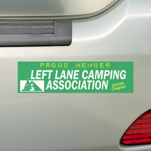 Left Lane Camping Association (Seattle Chapter) Bumpersticker (Op auto)