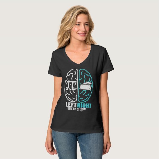 Left Pi Right Pie Brain Math Geek Pi Day 1 T-shirt (Voorkant volledig)