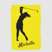 Lefthanded "golfer Michelle" y&b Golf Golfhanddoek (Voorkant)