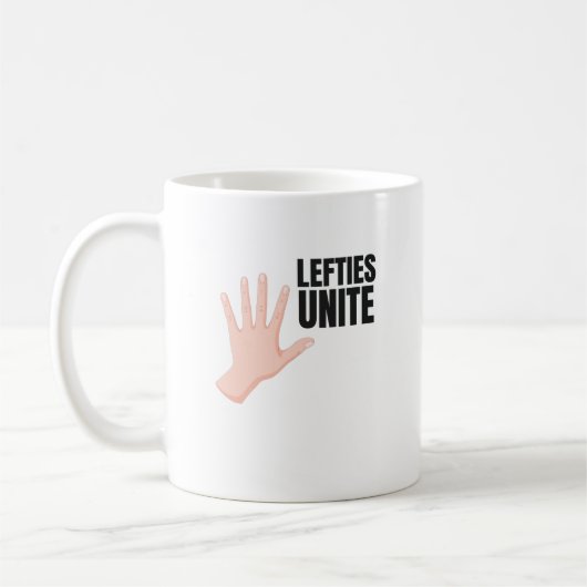 Lefties Unite left Handty Gift Koffiemok (Links)