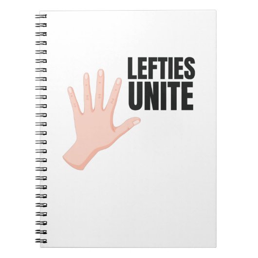 Lefties Unite left Handty Gift Notitieboek (Voorkant)