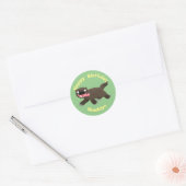 Leftige wolverine dierlijk cartoon klassieke groep ronde sticker (Envelop)
