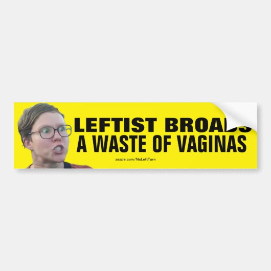 Leftist breekt een afval van de Bumpersticker van (Voorkant)