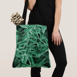 Leftover groene acrylstrip, overdekt tote bag
