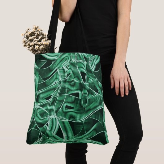 Leftover groene acrylstrip, overdekt tote bag (Dichtbij)
