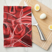 Leftover rode acrylband, doorgehaald en overlapt