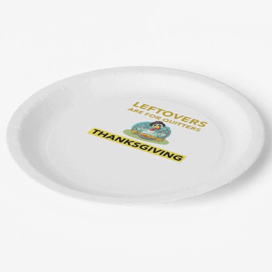Leftovers Are For Quitters - Thanksgiving Essentia Papieren Bordje (Gekanteld)