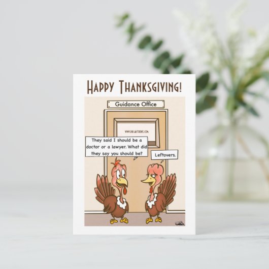 Leftovers-Thanksgiving Feestdagenkaart (Staand voorkant)