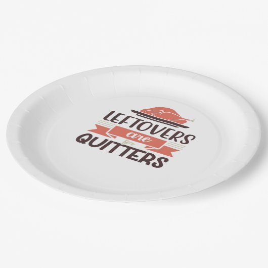 Leftovers zijn voor Quitters Funny Thanksgiving Qu Papieren Bordje (Gekanteld)