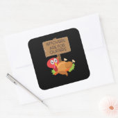 Leftovers zijn voor Quitters Funny Thanksgiving Vierkante Sticker (Envelop)