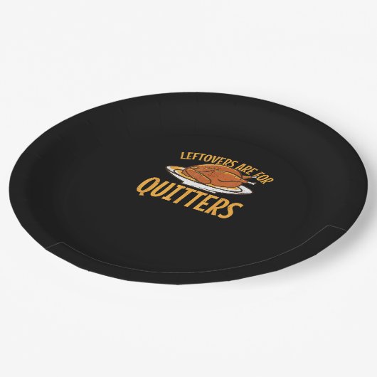 Leftovers zijn voor Quitters Thanksgiving Turkije  Papieren Bordje (Gekanteld)