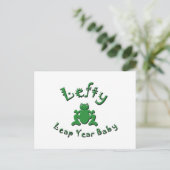 Lefty Leap Year Baby Briefkaart (Staand voorkant)