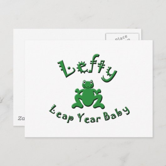 Lefty Leap Year Baby Briefkaart (Voorkant / Achterkant)