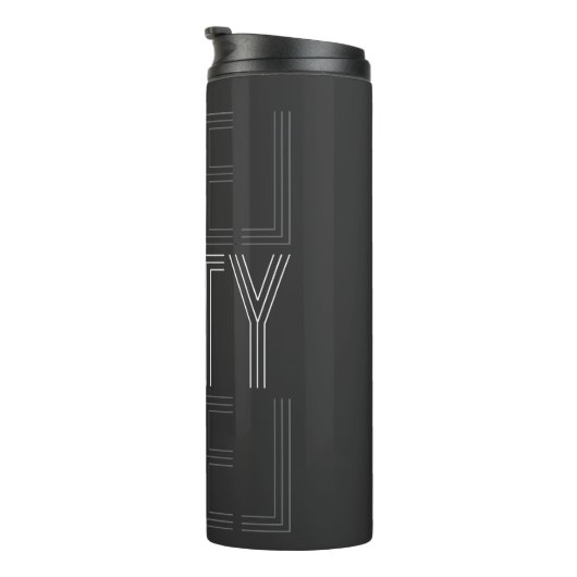 Lefty left Handed Modern Typografie Thermosbeker (Geroteerd rechts)