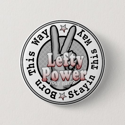 Lefty Power left Handed Button (Voorkant)