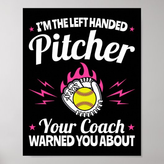 Lefty Southpaw - I'm The Left Handed Softll Pitche Poster (Voorkant)