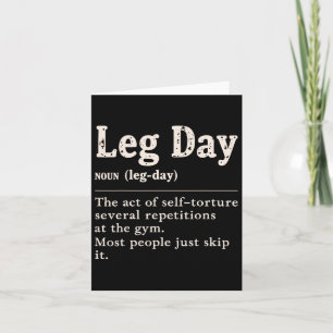 Leg Day Definition Gym Funny T-shirt Workout Weigh Kaart